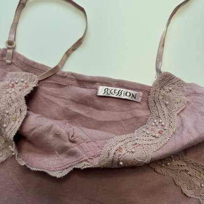 Pink coquette sequin top (L)