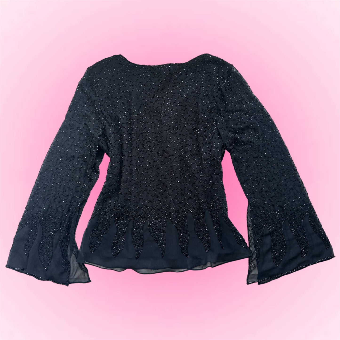 Black Beaded Longsleeve (L)