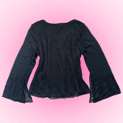 Black Beaded Longsleeve (L)