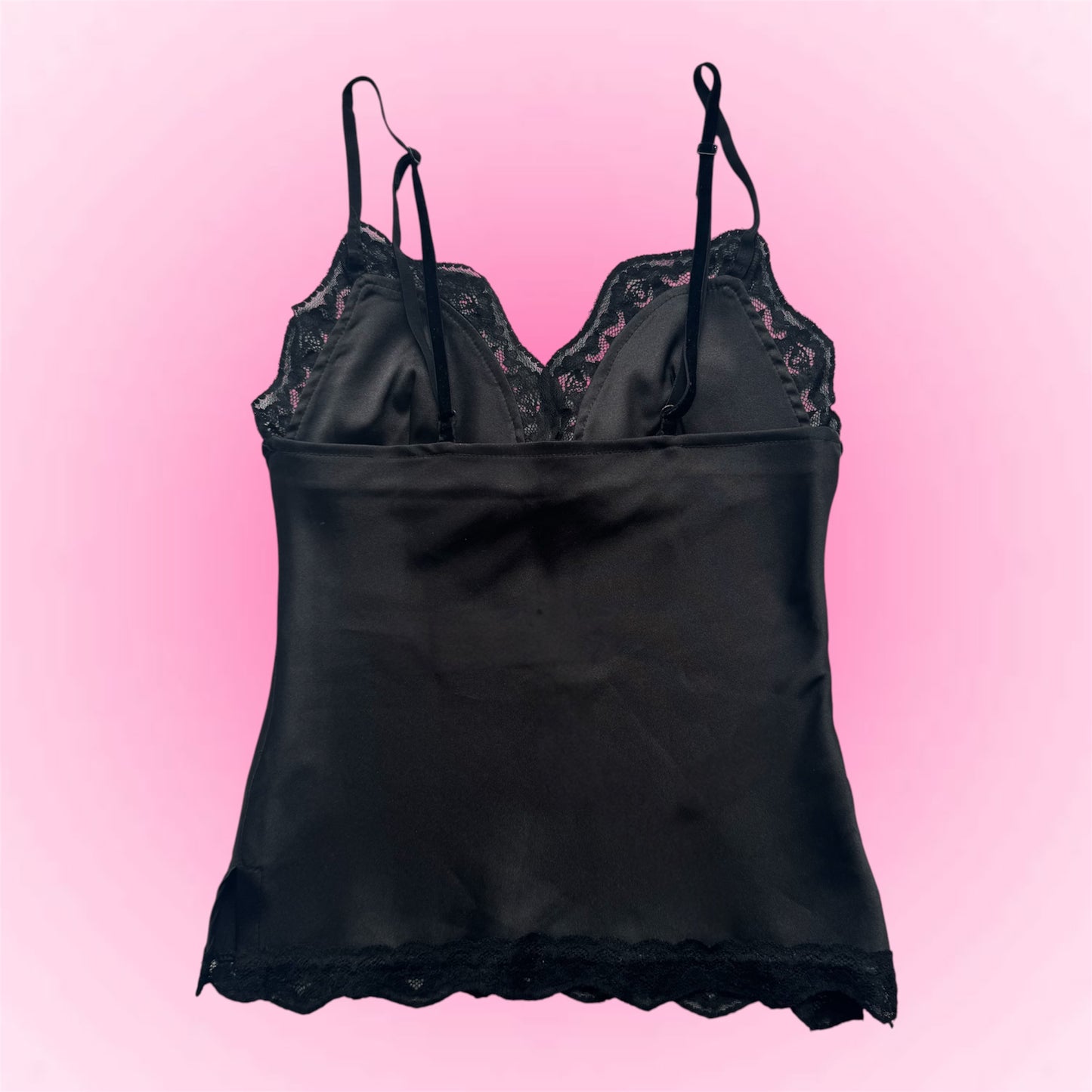 Black Lace Satin Camisole (XS)