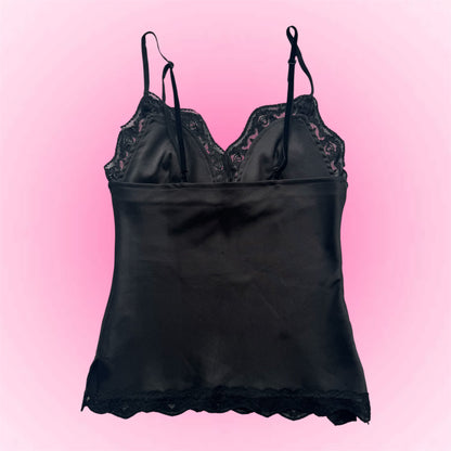 Black Lace Satin Camisole (XS)