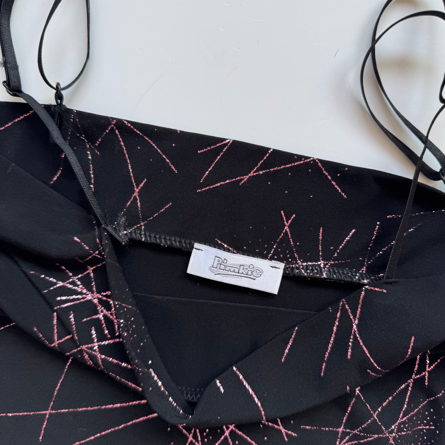 Black Glittery Asymmetrical Top (M)