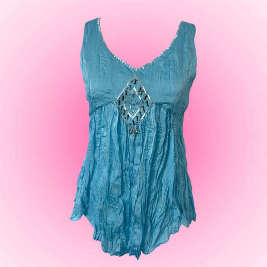 Turquoise Embellished Fairy Top (XS/S)