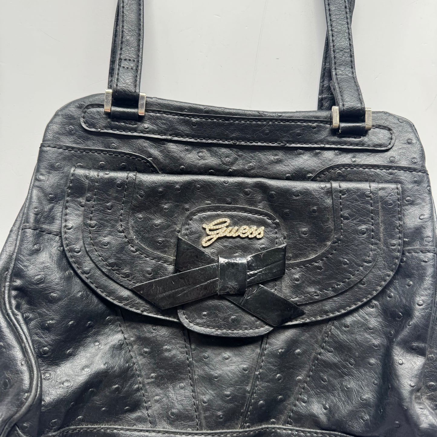 Black Guess Bow Shoulder Bag