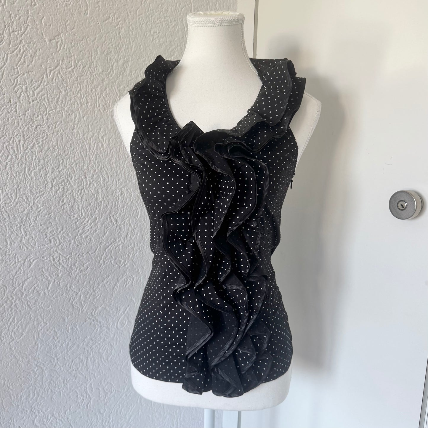 Black Ruffle Halter Top (S)