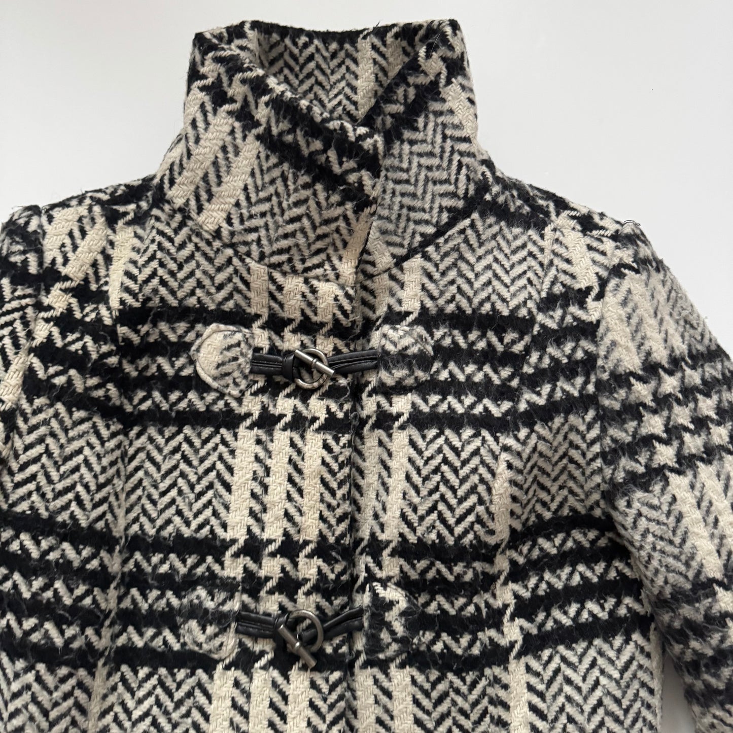Black & White Plaid Coat (S)
