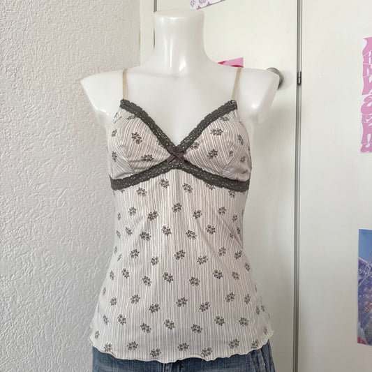 White Y2K cami top (M)