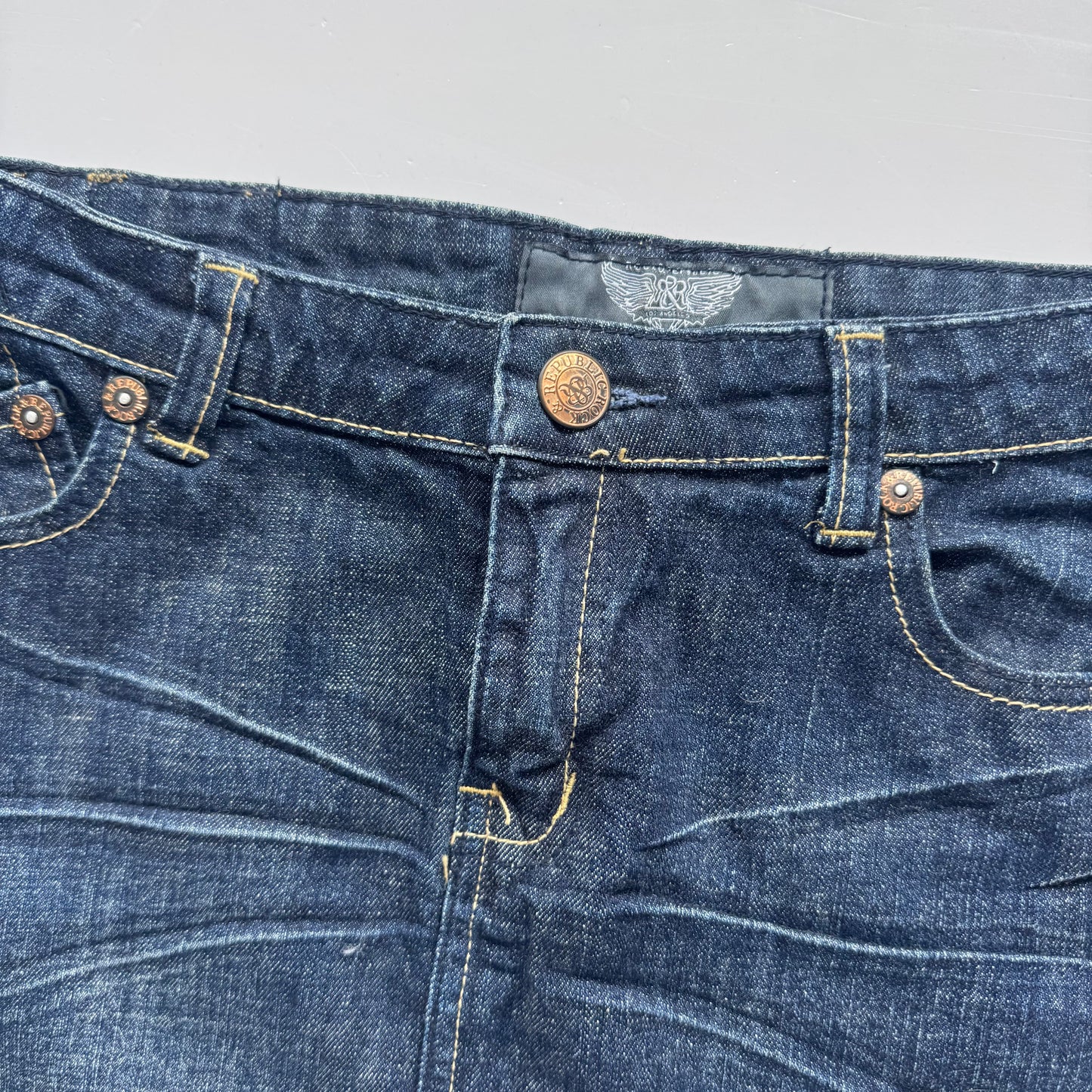 Rock & Republic Blue Denim Mini Y2k Skirt (XS)
