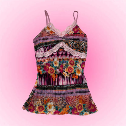Y2k floral lace cami (S)
