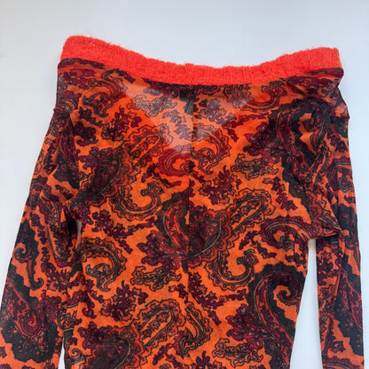 Paisley V-Neck Sheer Top (XS/S)