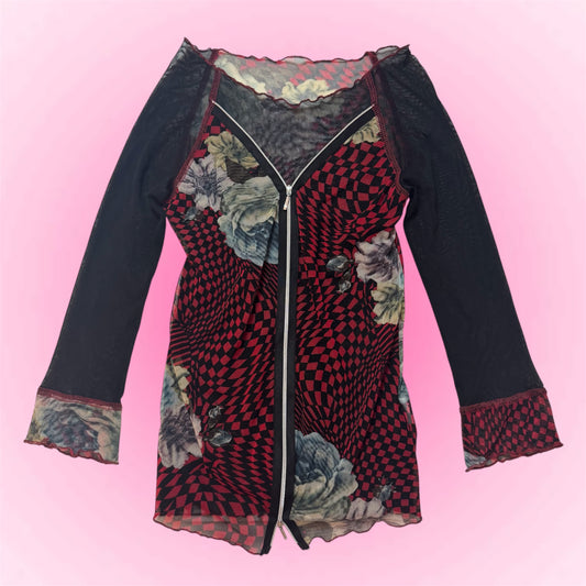 Y2k Zip-Up Top (XS/S)