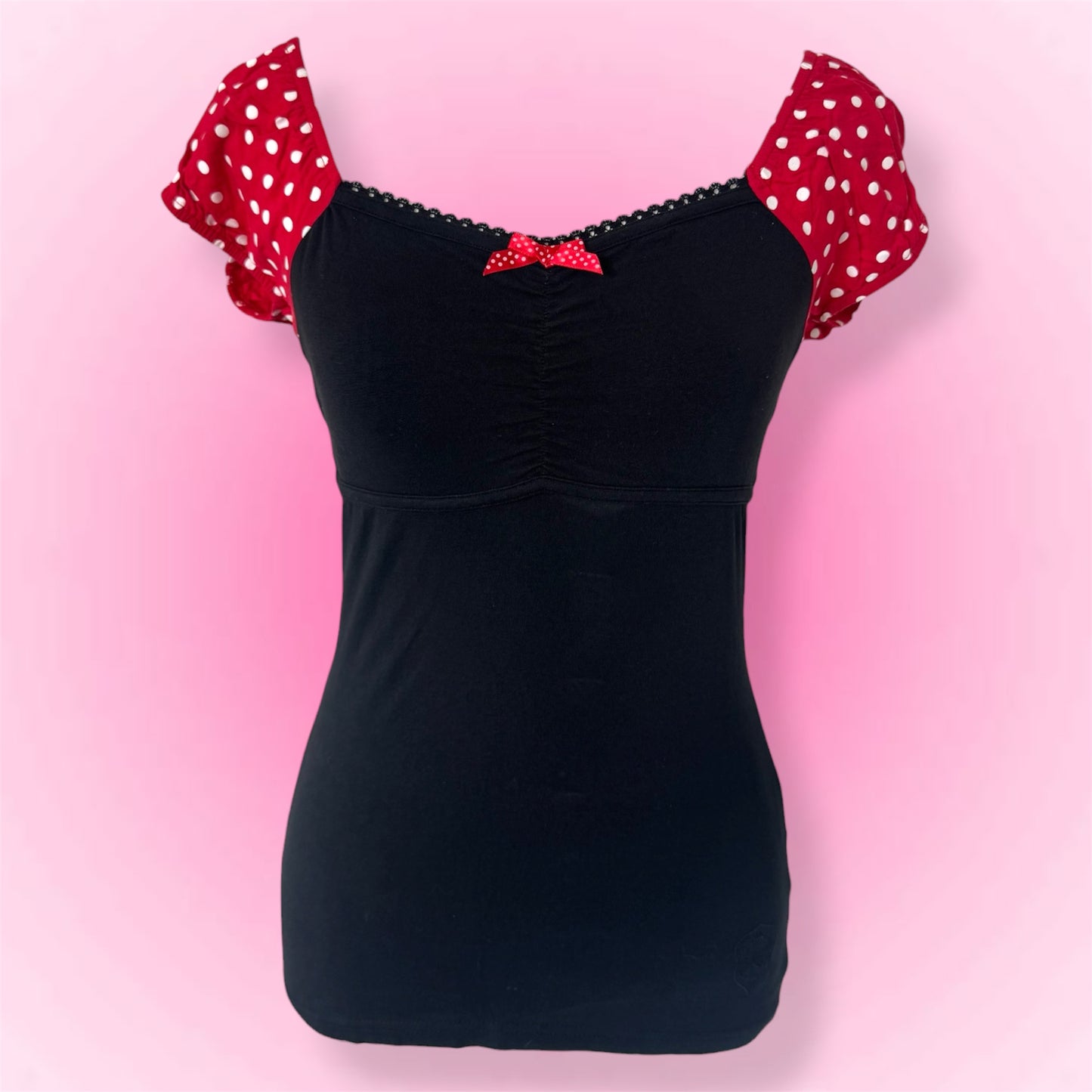 Black Polka Dot Grunge Shirt (S)