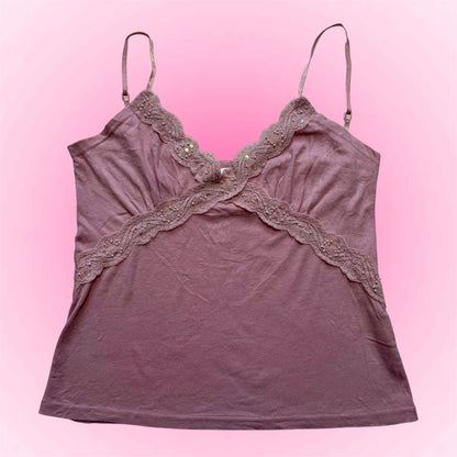 Pink coquette sequin top (L)