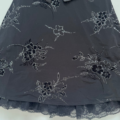 Cute black glittery flower dress (S)
