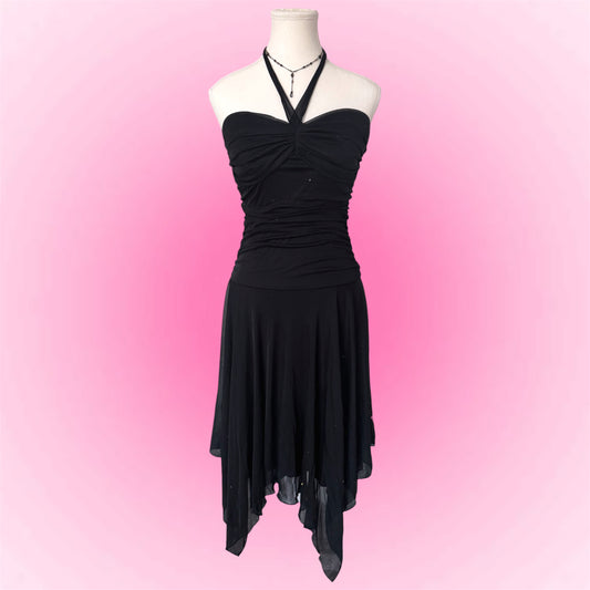Black Y2k Glittery Dress (XS)