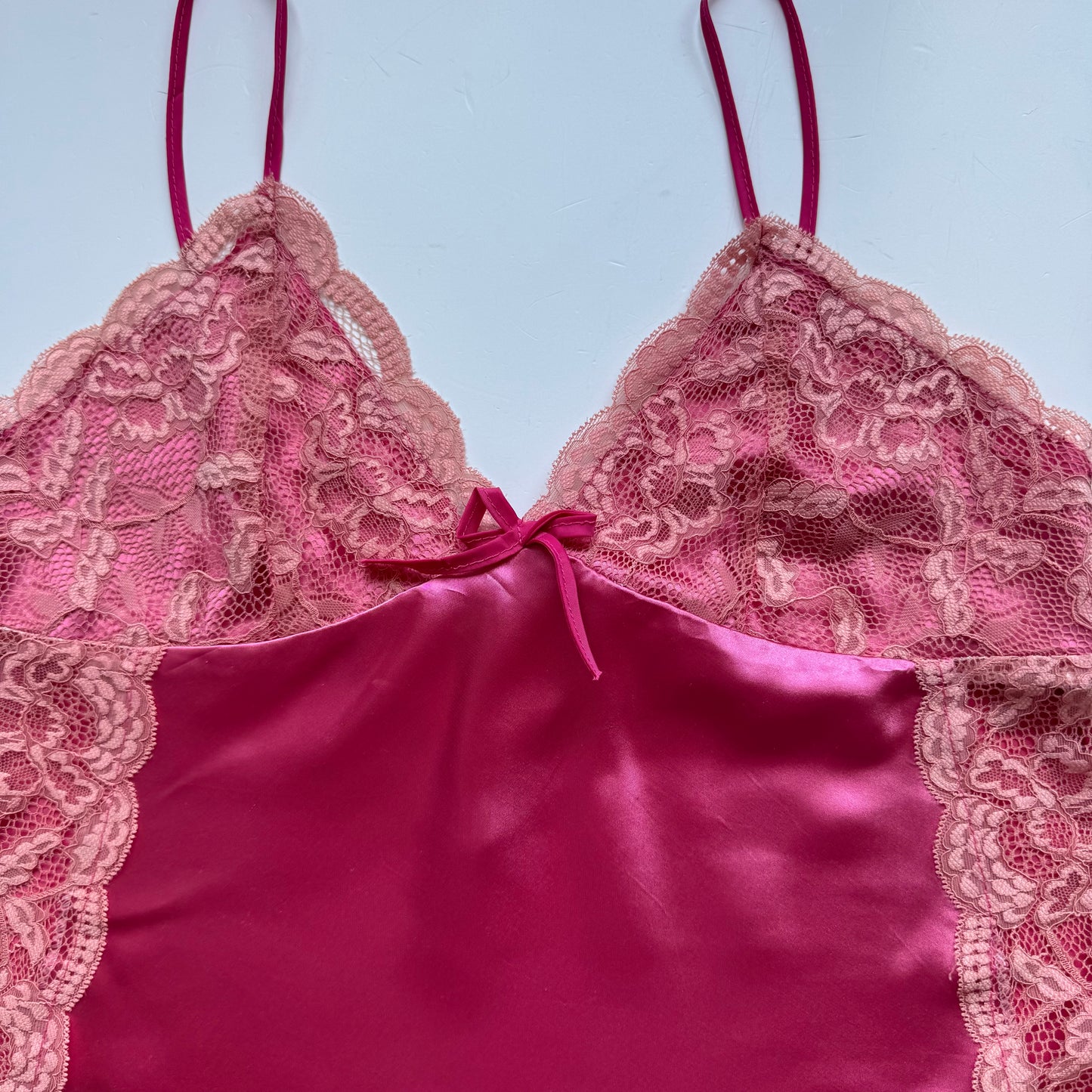 Pink Satin Lace Y2K Cami (M)