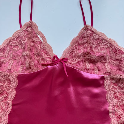 Pink Satin Lace Y2K Cami (M)