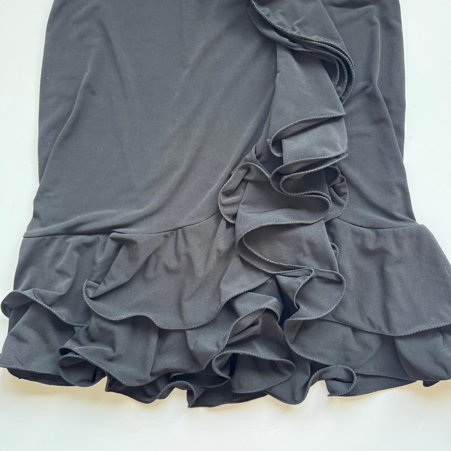Black Ruffle Vintage Dress (S)