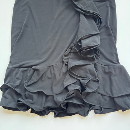 Black Ruffle Vintage Dress (S)