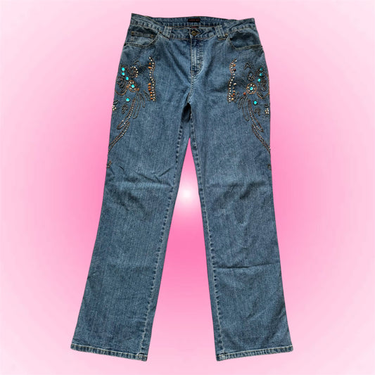 Beaded Y2k Jeans (L)