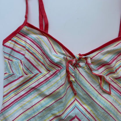 Pastel Striped Y2K Cami Top (XS)