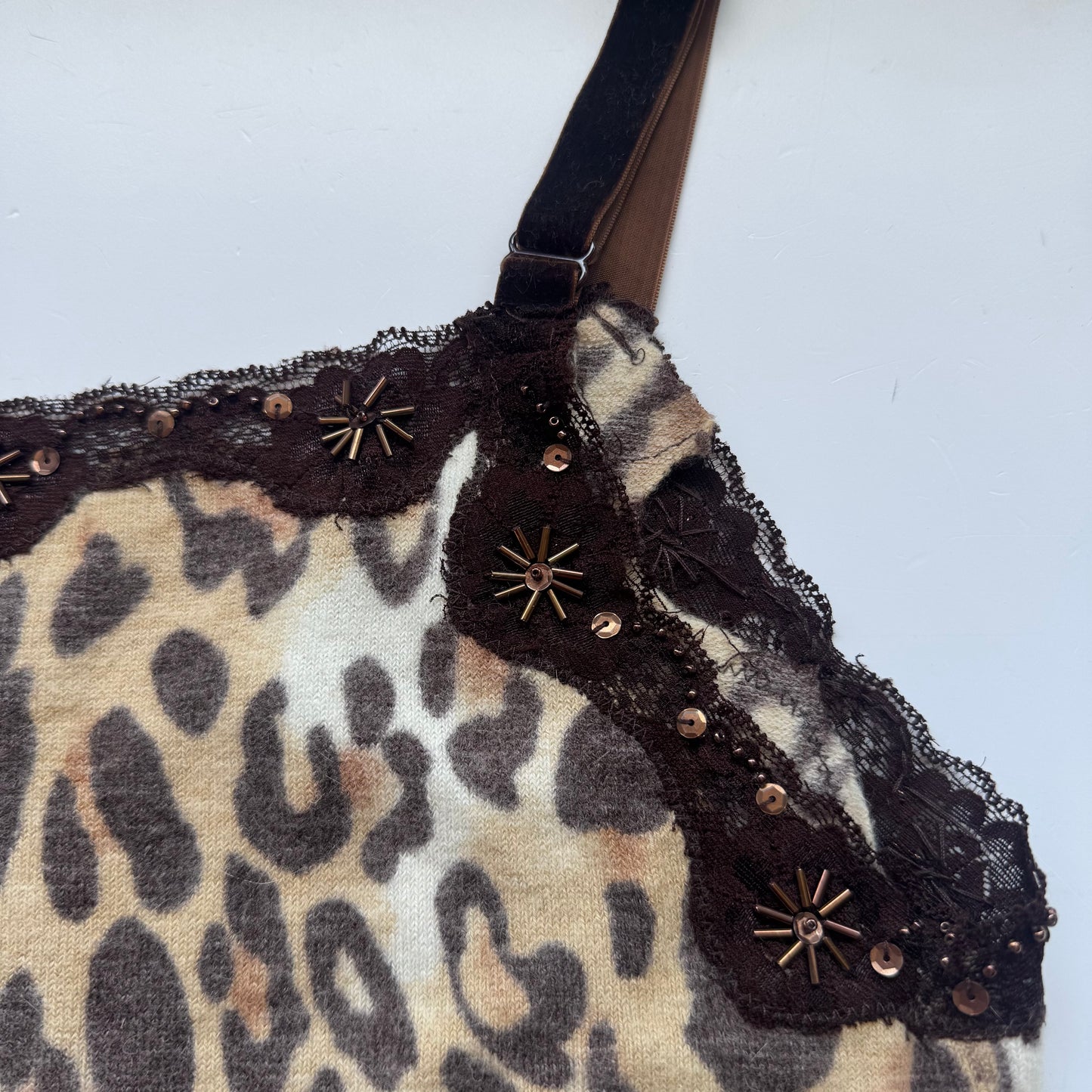 Leopard Print Y2K Lace Cami (S)