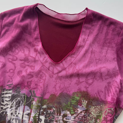 Pink mesh longsleeve (M)