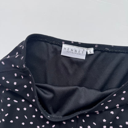 Black Flower Midi Skirt (S)