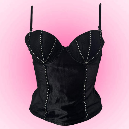 Black rhinestone corset (75B)