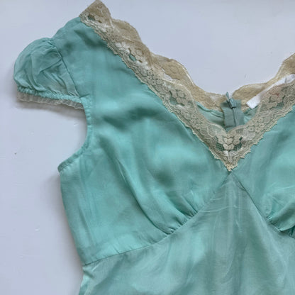 Mint Silk Lace Y2K Top (XS/S)