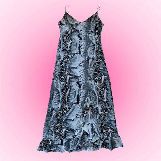 Grey snake print dress (S)
