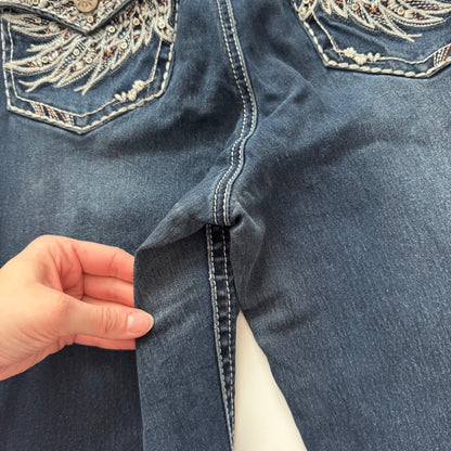 Dark Blue Embellished Flared Jeans (S)