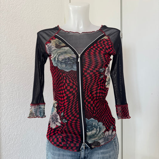 Y2k Zip-Up Top (XS/S)