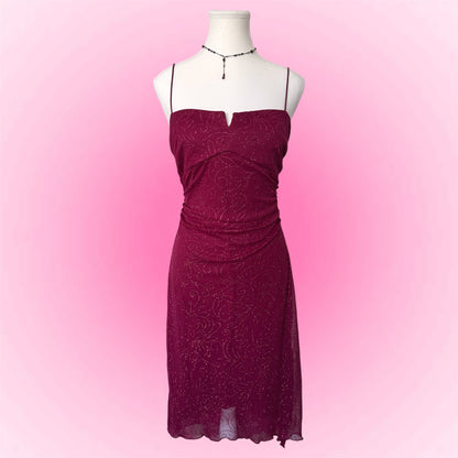 Vintage Pink Glittery Dress (XS)