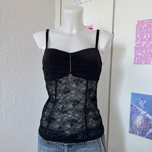 Black lace corset top (S)