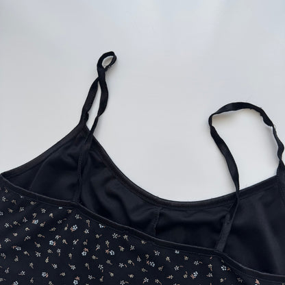 Black floral dress (M/L)