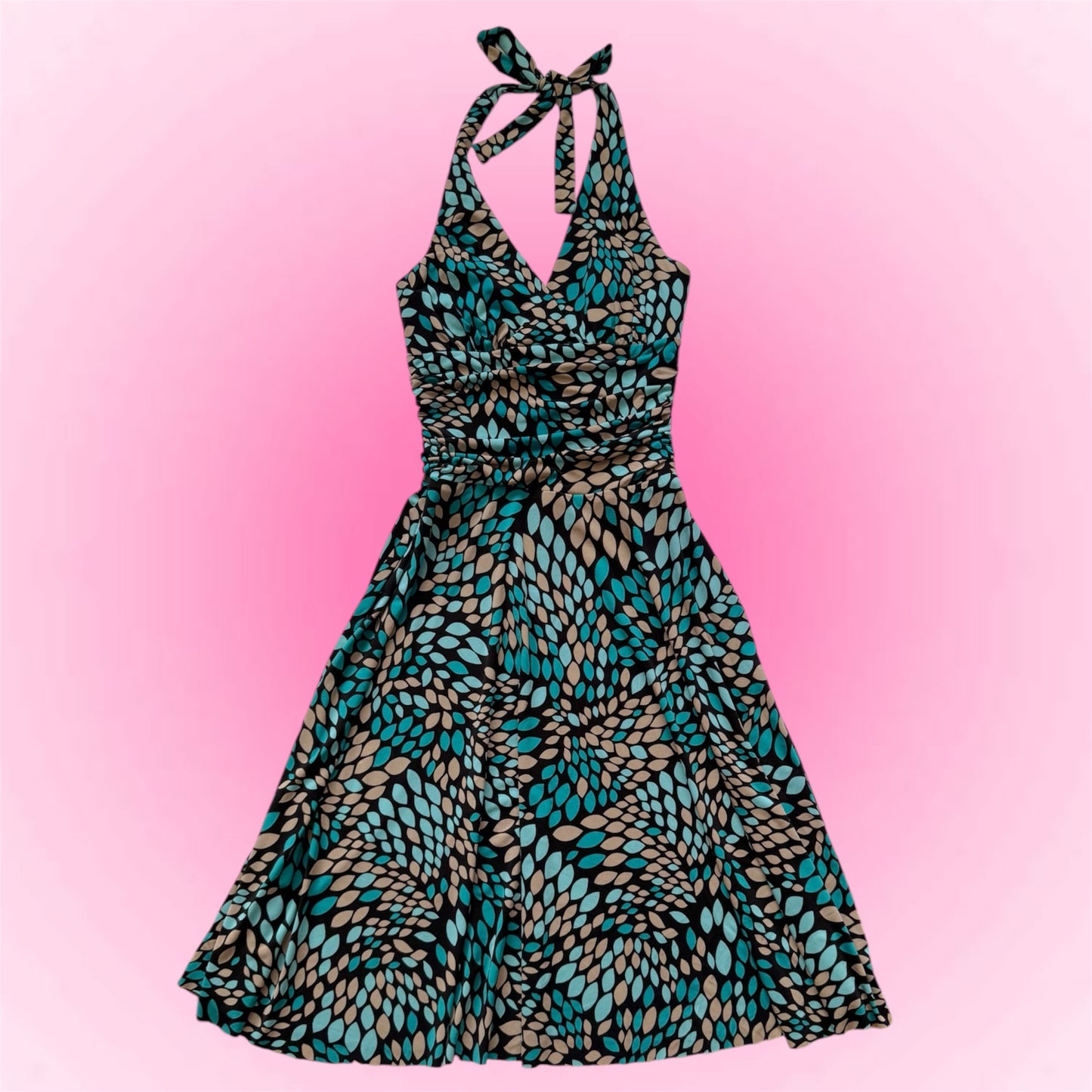 Vintage Abstract Neckholder Dress (S)