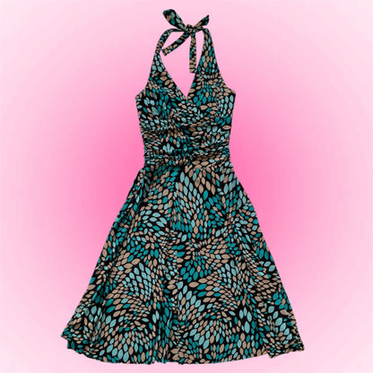 Vintage Abstract Neckholder Dress (S)