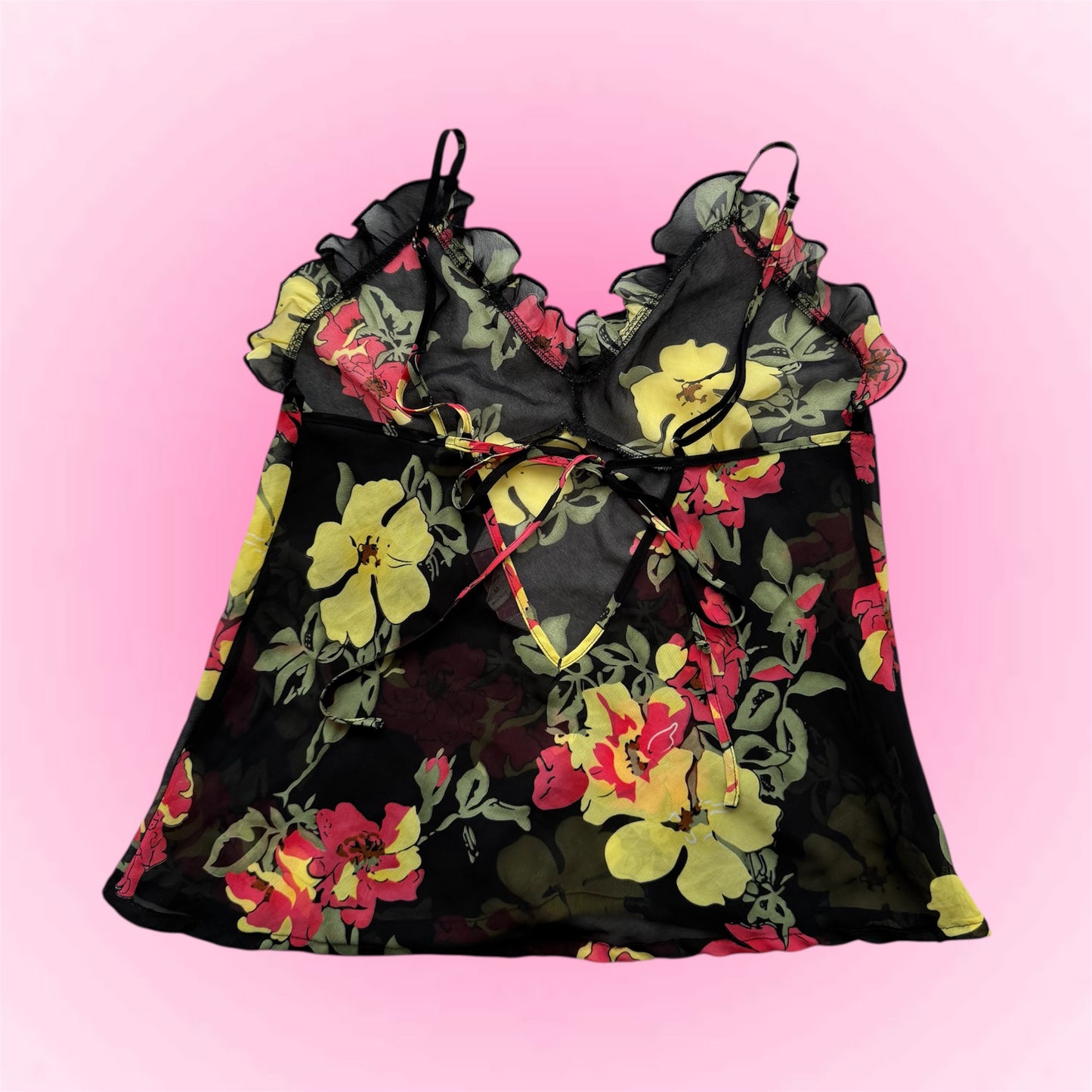 Black flower top (M)