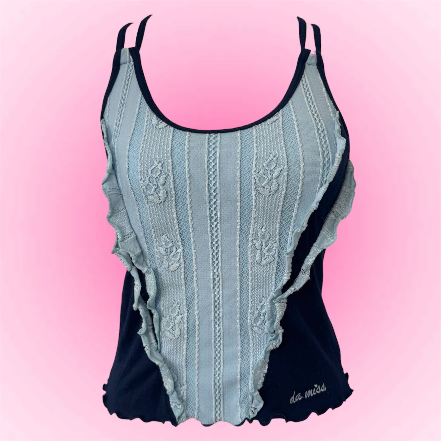 Blue Ruffle Y2K Tanktop (XS)