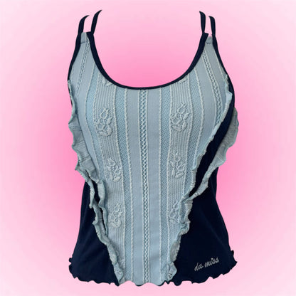 Blue Ruffle Y2K Tanktop (XS)