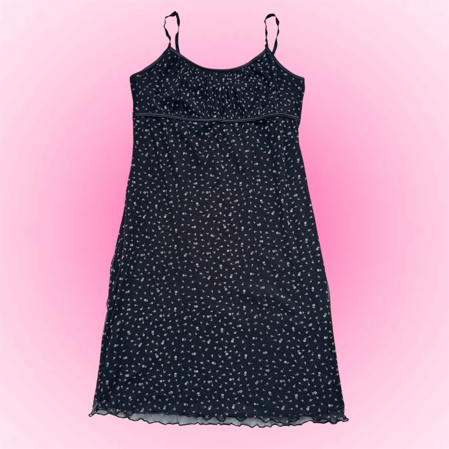 Black floral dress (M/L)