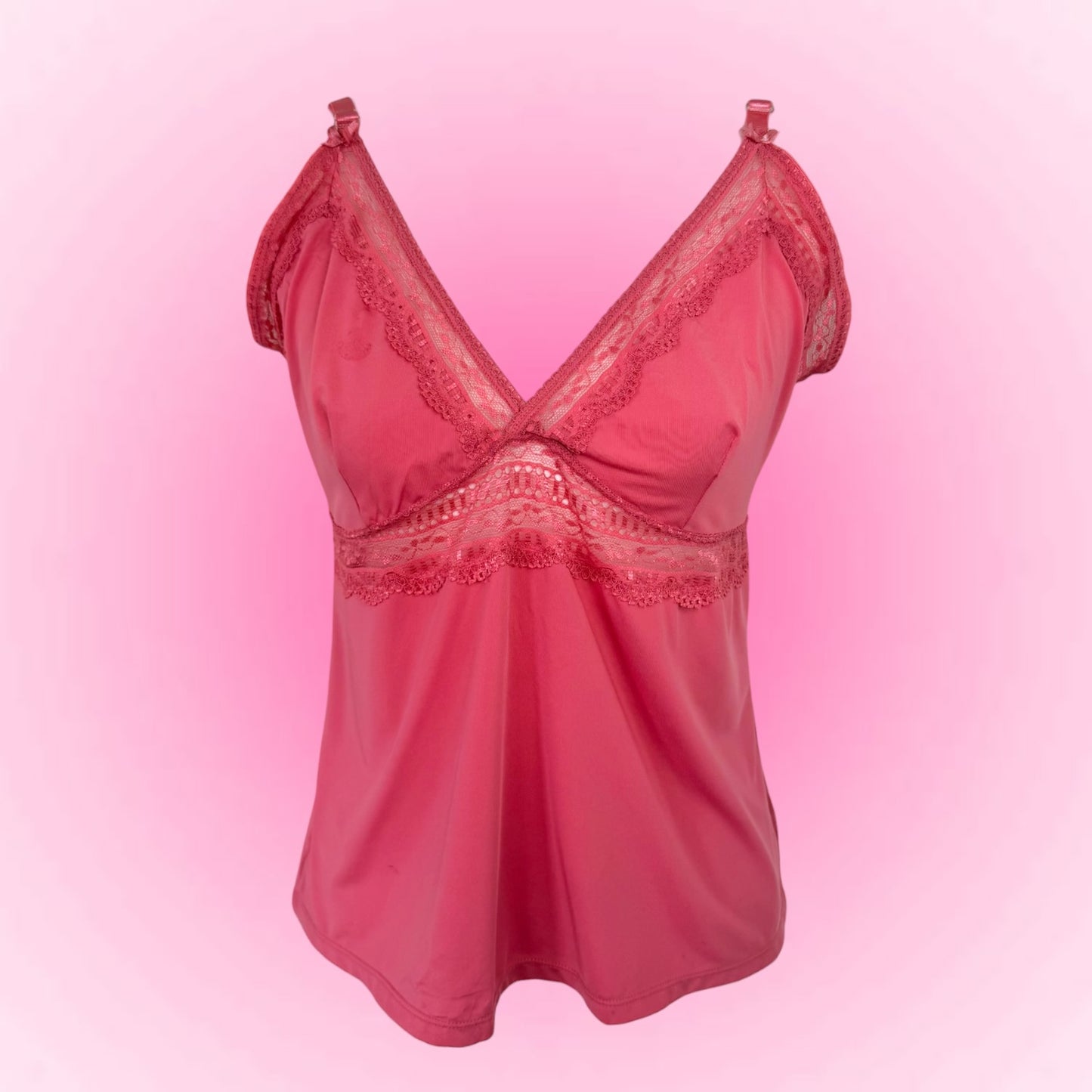 Pink Lace Coquette Cami (M)