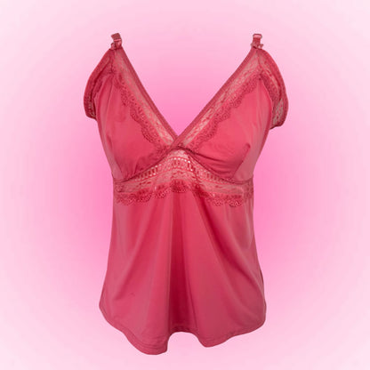 Pink Lace Coquette Cami (M)