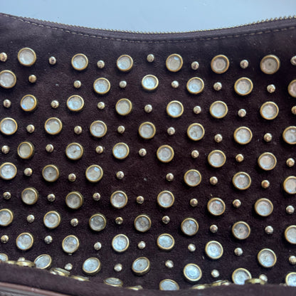 Brown Studded Shoulder Bag