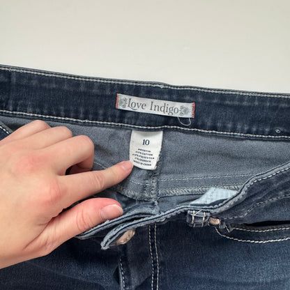 Dark Blue Embellished Flared Jeans (S)