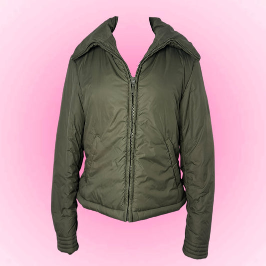 Olive Green Puffer Y2k Jacket (S)