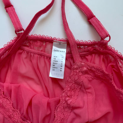 Pink Mesh Babydoll Cami Top (XS)