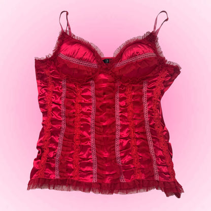 Red Lace Corset Top (M)