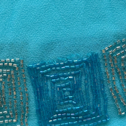 Blue Sheer Embellished Blouse (L)